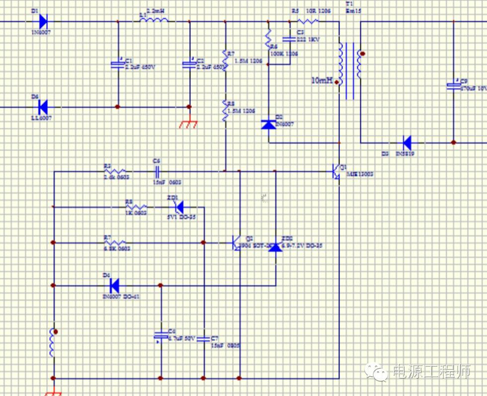 直流電源RCC工作原理圖