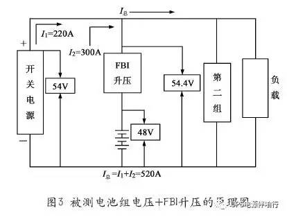 被測(cè)充電機(jī)充電電池組電壓+FBI升壓的原理圖