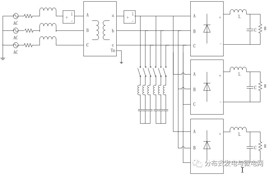 加入無源充電機(jī)濾波器的系統(tǒng)仿真模型圖 加入無源充電機(jī)濾波器的系統(tǒng)仿真模型圖