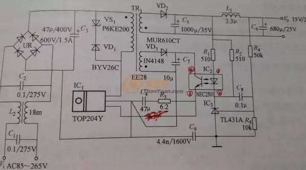 直流穩(wěn)壓電源電路圖
