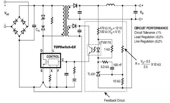 次級光耦TL431直流穩(wěn)壓電源反饋電路