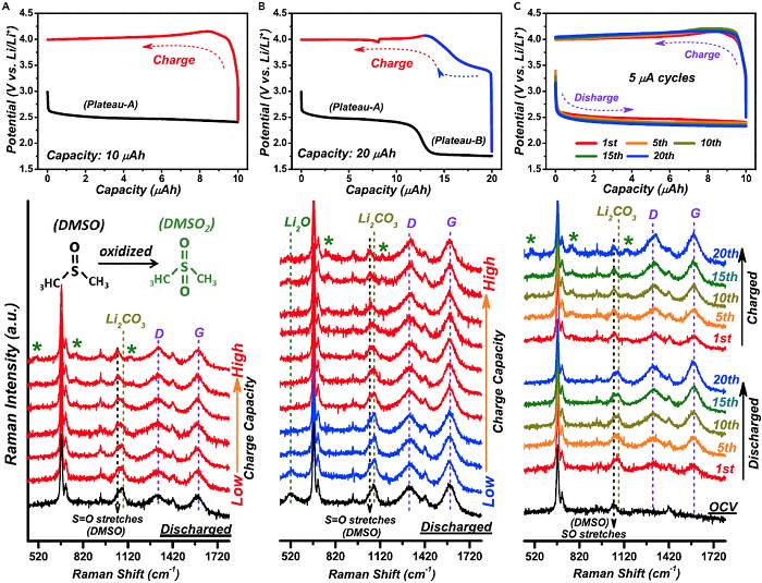 可再充電機充電蓄電池/不可逆的充電機充電Li-CO2電池在充電機充電蓄電池進程只要Li2CO3分化的原位拉曼光譜依據